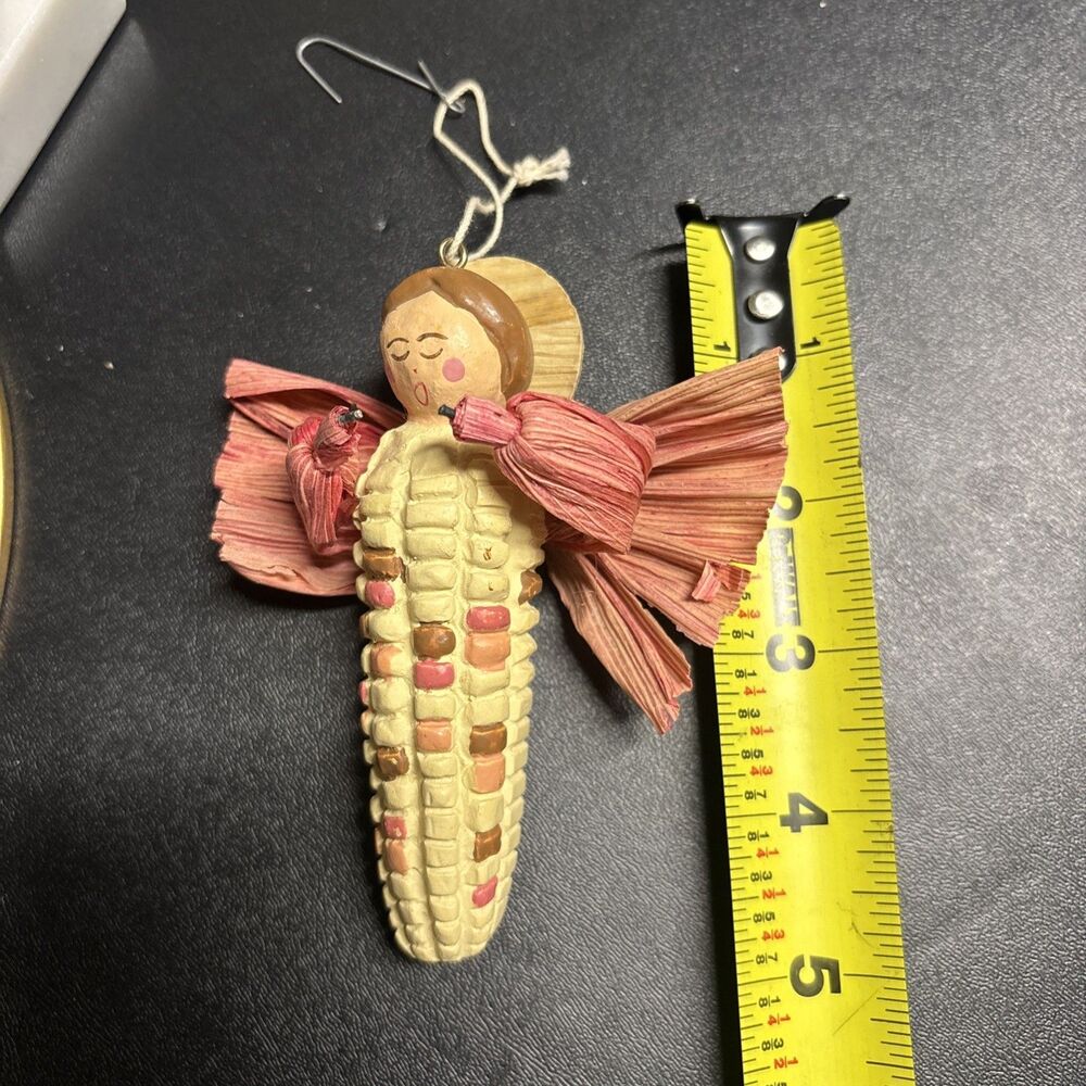 Angel Christmas Ornament Corn Cob And Husk Pink Wall Decor